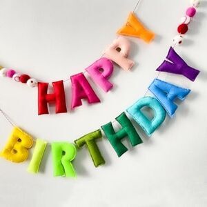 Happy Birthday Banner Reusable Rainbow Party Decor for Party Kid Room Photo Prop